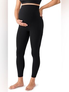 MOMANDA No Front Seam Maternity Leggings for Women 25" Over The Belly Pregnancy